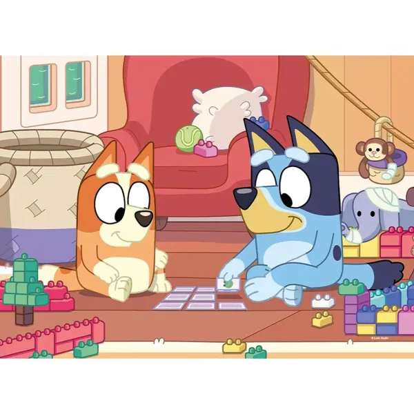 Bluey a priatelia 2 v 1 4x48-dielne maxi podlahové puzzle a omaľovánka 35x25 cm - Lisciani obrázok 3