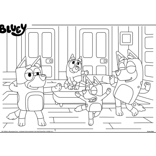 Bluey a priatelia 2 v 1 4x48-dielne maxi podlahové puzzle a omaľovánka 35x25 cm - Lisciani obrázok 4