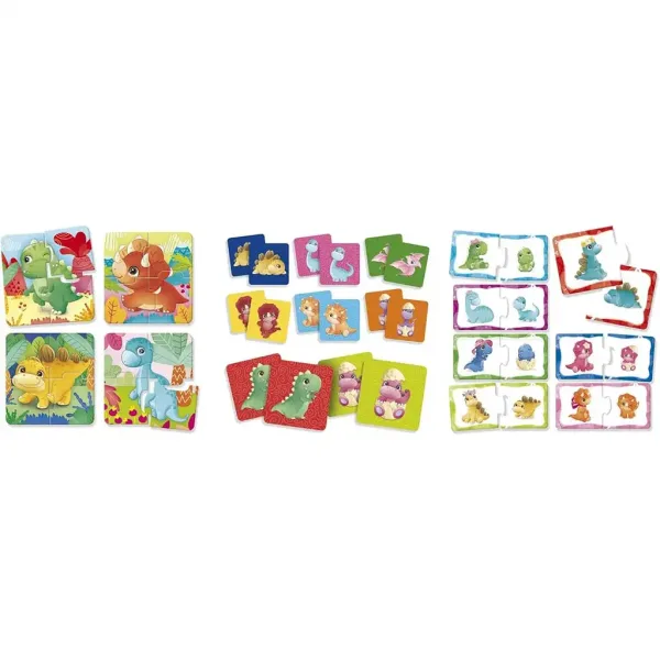 Carotina baby: Dinoland 3 v 1 memo, puzzle a párovacia hra - Lisciani obrázok 2