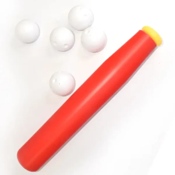 Červená plastová súprava baseballovej pálky s lopami 56cm obrázok 2