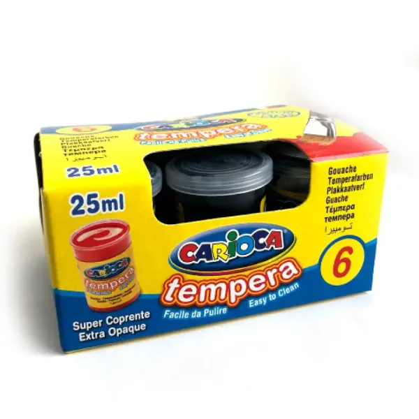 Čierna tempera v tégliku 6x35 g - Carioca obrázok 2