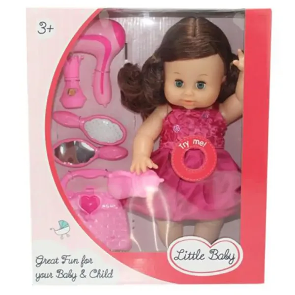 Cikajúca bábika Dorina 36 cm s hnedými vlasmi a kaderníckym set, príslušenstvom a zvukovými efektmi obrázok 2