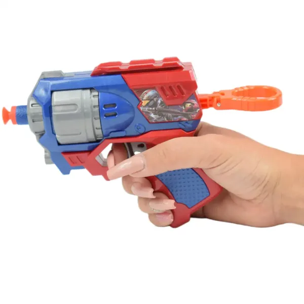 Cool Soft Bullet Gun: Malá zbraň s nábojmi v modro-červenej farbe 14 cm obrázok 4