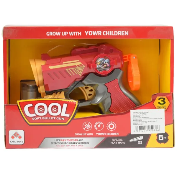 Cool Soft Bullet Gun: Malá zbraň so špongiovými nábojmi v červenej farbe 14 cm obrázok 6