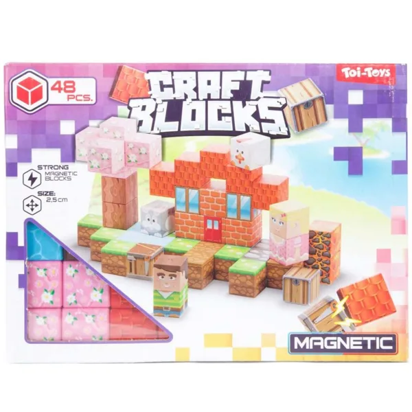 Craft Blocks magnetická stavebnica, 48 dielov – v dvoch variantoch obrázok 2