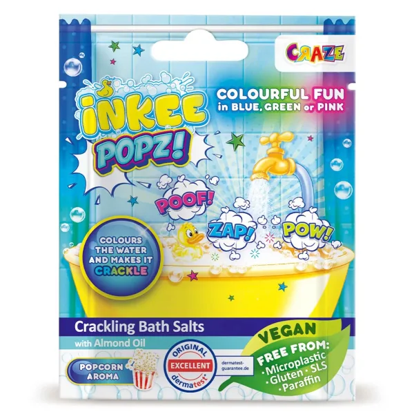 Craze Inkee: Vegán Popz soľ do kúpeľa s príchuťou popcornu 15g obrázok 1
