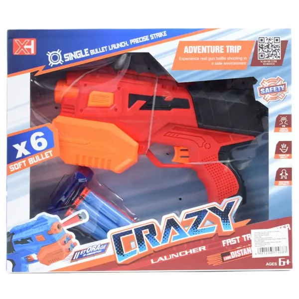 Crazy Launcher: Set manuálnej zbrane s terčom a nábojmi 24cm obrázok 9