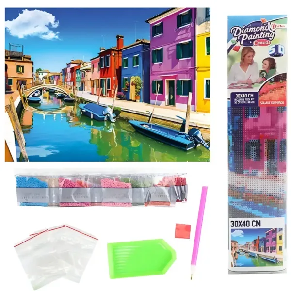 Diamantové puzzle: Benátsky diamantový maliarsky set 30x40cm obrázok 2