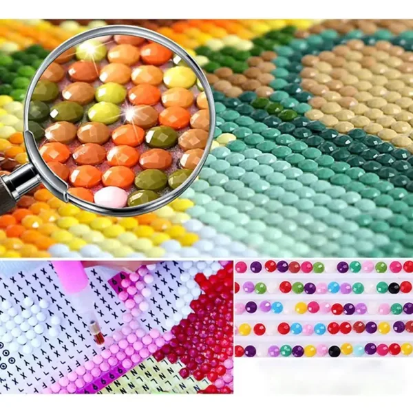 Diamantové puzzle: Snehulienka jednorožec diamantový maliarsky set 10x15cm obrázok 2