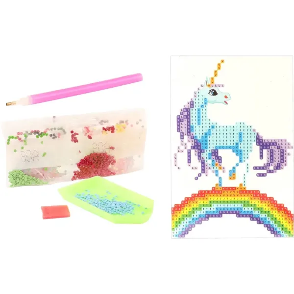 Diamantové puzzle: Unikornis na dúhe diamantový maliarsky set 10x15cm obrázok 2
