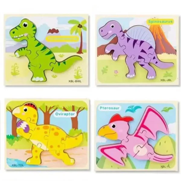 Dinosaurus drevené puzzle vo viacerých variantoch obrázok 2