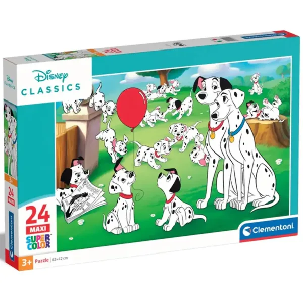 Disney klasiky: 101 Šteniatok 24 ks maxi supercolor puzzle - Clementoni obrázok 1