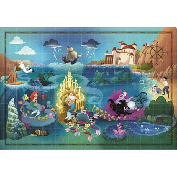 Disney: Malá morská víla - Mapa puzzle 1000ks - Clementoni obrázok 2