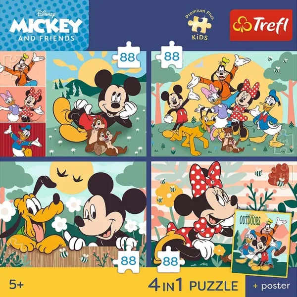 Disney Mickey myš a priatelia – 4 x 88 ks Premium Plus Kids puzzle – Trefl obrázok 2