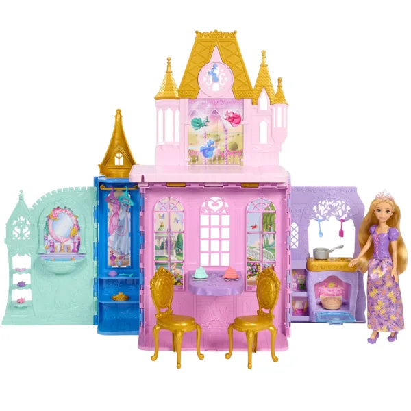 Disney Princezné Hrad S Dlhými Vlasmi Bábikou - Mattel obrázok 2