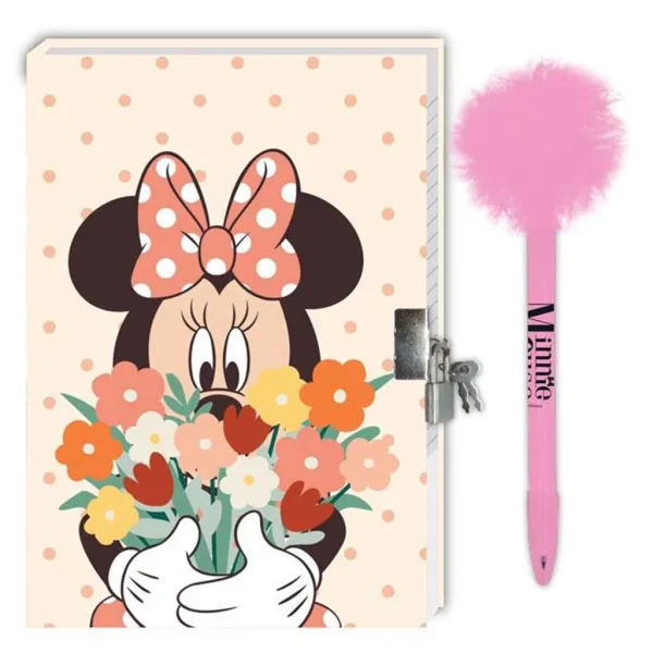 Disney: Minnie Myš tajný denník s zámkom a pom-pom perom 12x18cm 60 strán obrázok 2