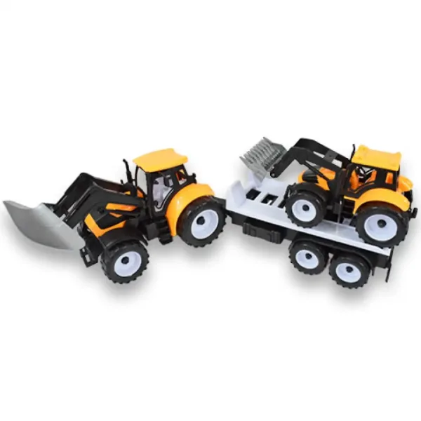 Engineering Truck: 2-dielna súprava Traktor s prívesom a pracovným strojom 46cm obrázok 3
