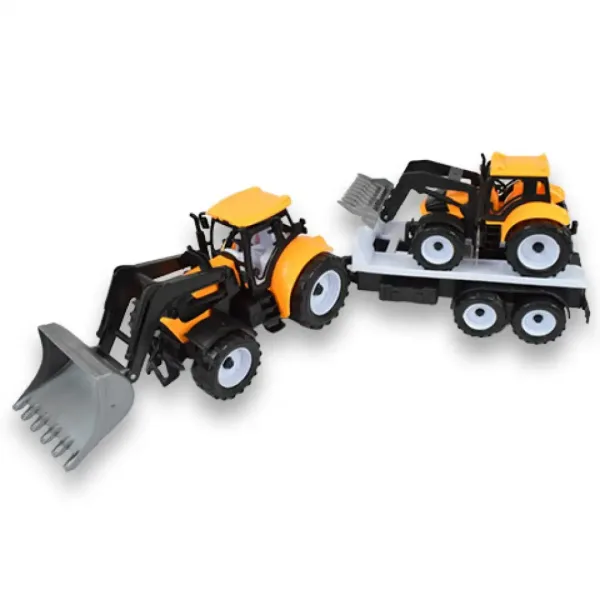 Engineering Truck: 2-dielna súprava Traktor s prívesom a pracovným strojom 46cm obrázok 5
