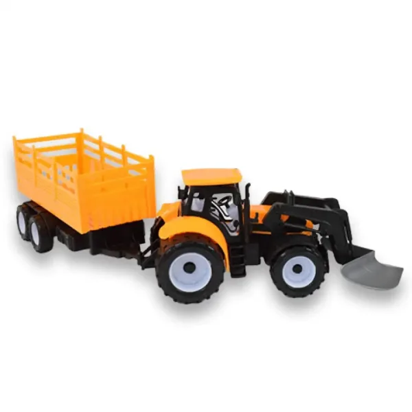 Engineering Truck: Bagrový traktor pracovný stroj s dvojnápravovým prívesom 45 cm obrázok 3