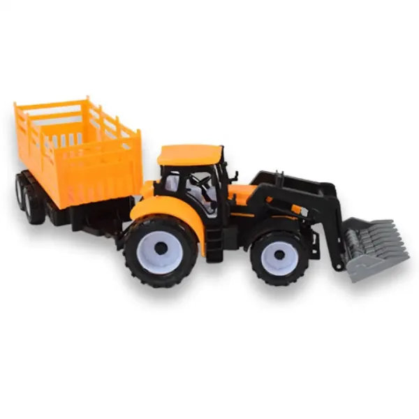 Engineering Truck: Bagrový traktor pracovný stroj s dvojnápravovým prívesom 45 cm obrázok 4