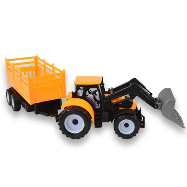 Engineering Truck: Bagrový traktor pracovný stroj s dvojnápravovým prívesom 45 cm obrázok 5