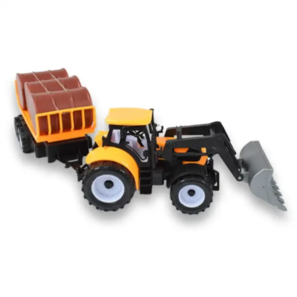 Engineering Truck: Bagrový traktor s prívesom a sudmi v rôznych verziách 43cm obrázok 3