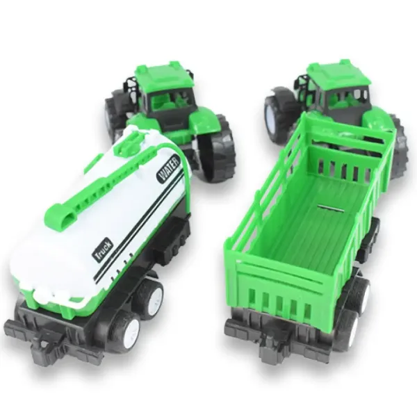 Farm Truck: Dvojdielny zelený set, traktor s prívesom obrázok 5