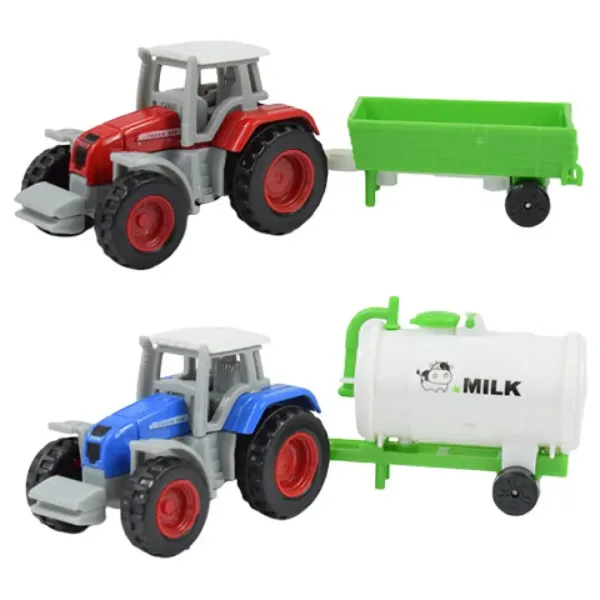 Farm World: 4-dielny poľnohospodársky traktor s prívesom 1/64 obrázok 2