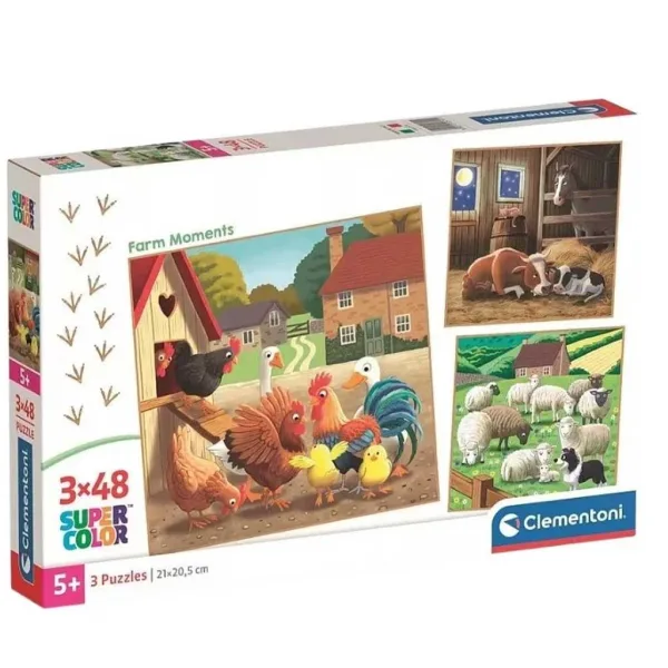 Farmové okamihy 3x48ks Super Color puzzle - Clementoni obrázok 1