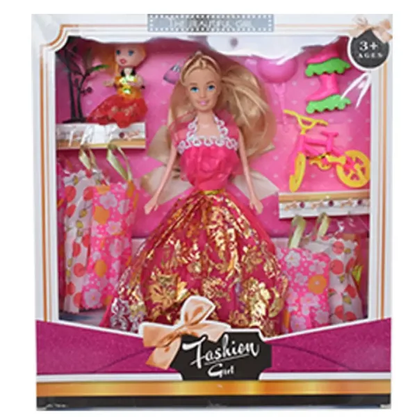 Fashion Girl: Bábika a detská bábika, set s bicyklom a príslušenstvom 28 cm obrázok 3