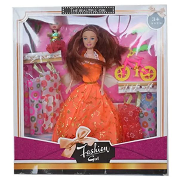 Fashion Girl: Bábika a detská bábika, set s bicyklom a príslušenstvom 28 cm obrázok 5