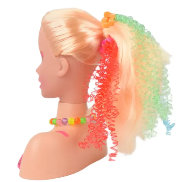 Fashion Girl: Česateľná hlava s blond vlasmi, paletou farieb a príslušenstvom 21cm obrázok 3