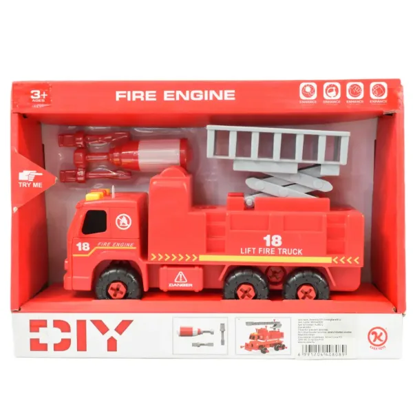 Fire Engine: Rozoberacie hasičské auto so zdvíhacím košom s náradím a zvukom 20cm obrázok 7