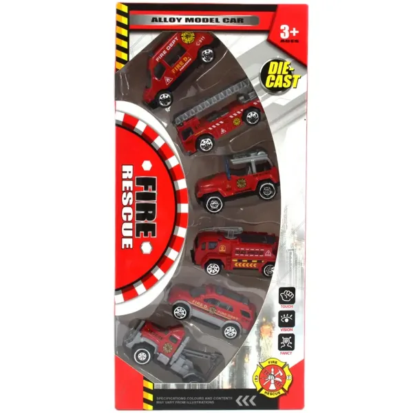 Fire Rescue: Sada 6 ks hasičských autíčok 1/64 obrázok 3