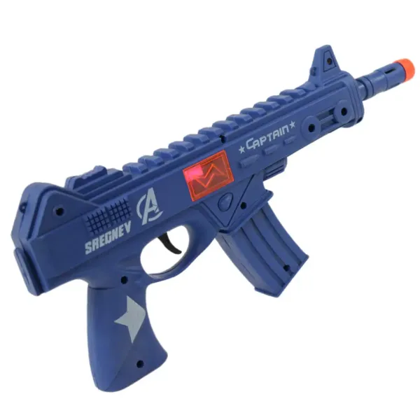 Flint Gun: Modrý vojenský guľomet s funkciou imitácie výstrelu 30cm obrázok 3