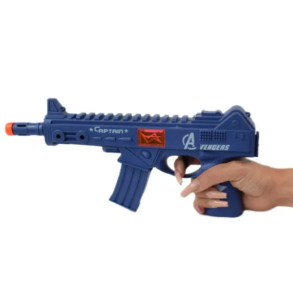 Flint Gun: Modrý vojenský guľomet s funkciou imitácie výstrelu 30cm obrázok 4