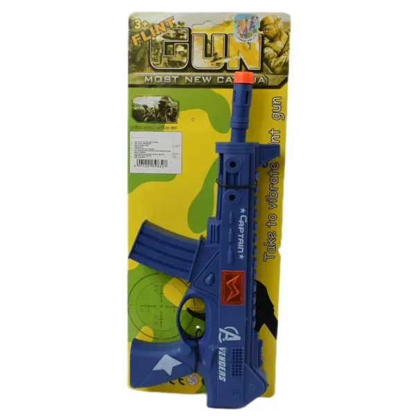 Flint Gun: Modrý vojenský guľomet s funkciou imitácie výstrelu 30cm obrázok 5