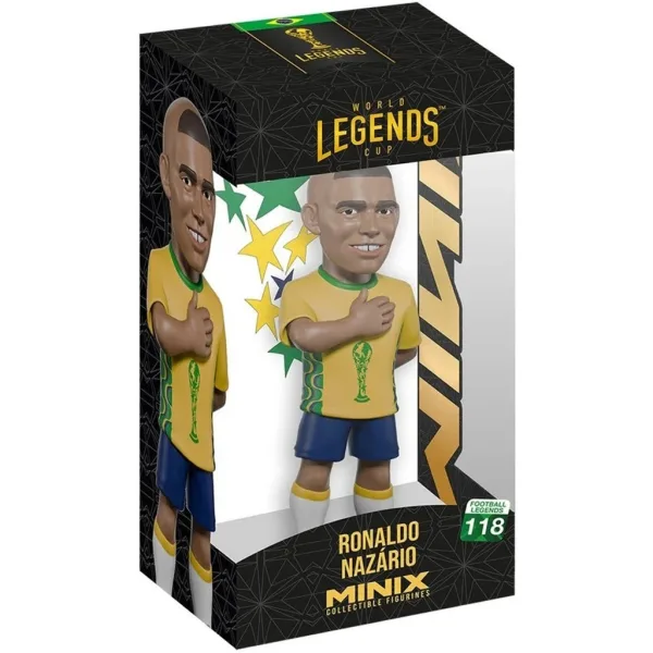 Futbalista akčná figúrka, 12 cm - Svetový pohár Legenda Brazília Ronaldo v dresu č. 9 obrázok 1