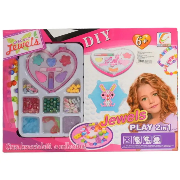 Girl Set: 2v1 set na vytvorenie šperkov a mejkapu s príslušenstvom obrázok 7