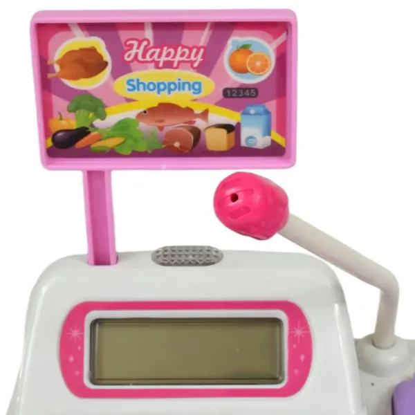 Happy Shopping: Elektronická bielo-ružová pokladňa so zvukom a príslušenstvom 22,5 x 17cm obrázok 4