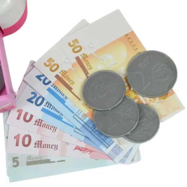 Happy Shopping: Elektronická bielo-ružová pokladňa so zvukom a príslušenstvom 22,5 x 17cm obrázok 9
