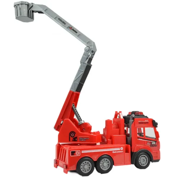 Hasičské auto so zdvižným košom a svetelnými efektmi na diaľkové ovládanie 1/43 27MHz 21cm obrázok 3