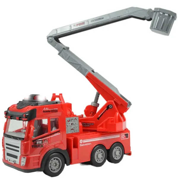 Hasičské auto so zdvižným košom a svetelnými efektmi na diaľkové ovládanie 1/43 27MHz 21cm obrázok 4