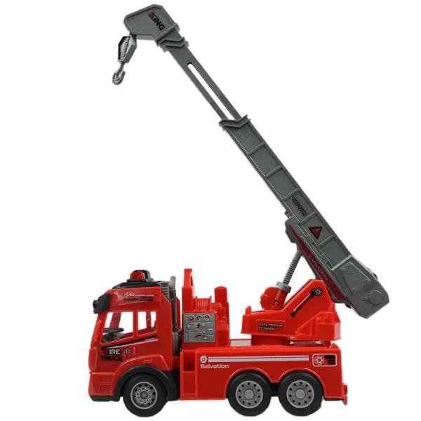 Hasičské vozidlo so žeriavom a svetelnými efektmi na diaľkové ovládanie 1/43  27MHz 20cm obrázok 4