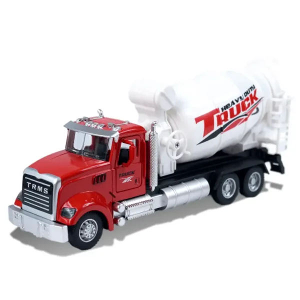 Heavy Duty Truck: Kovový model domiešavača s otvárateľnými dverami a otočným bubnom 1/36 obrázok 3