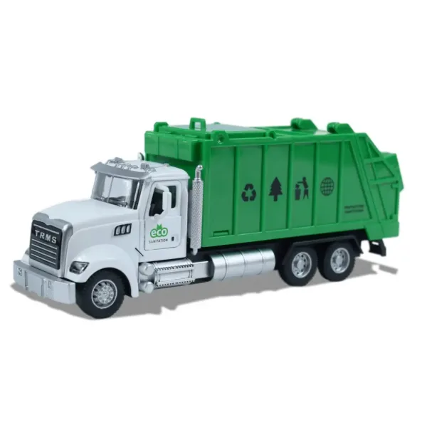 Heavy Duty Truck: Kovový model nákladného auta na zber odpadu s otvárateľnými dverami 1/36 obrázok 3