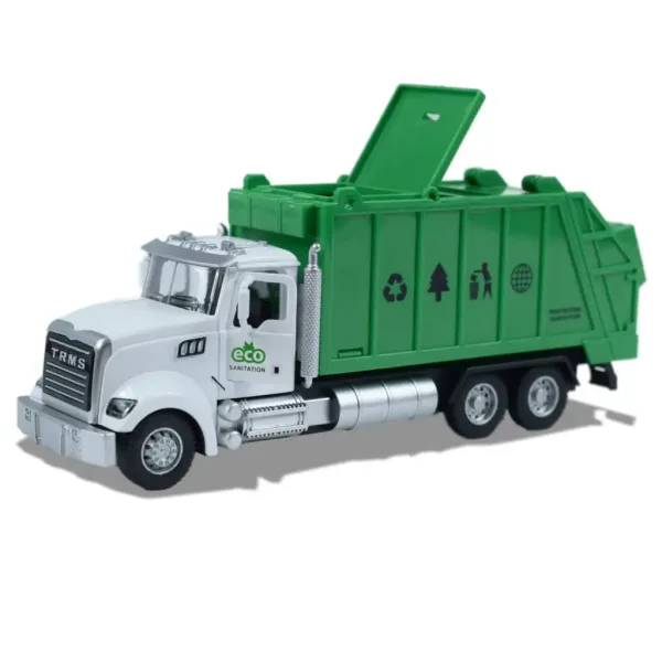 Heavy Duty Truck: Kovový model nákladného auta na zber odpadu s otvárateľnými dverami 1/36 obrázok 4