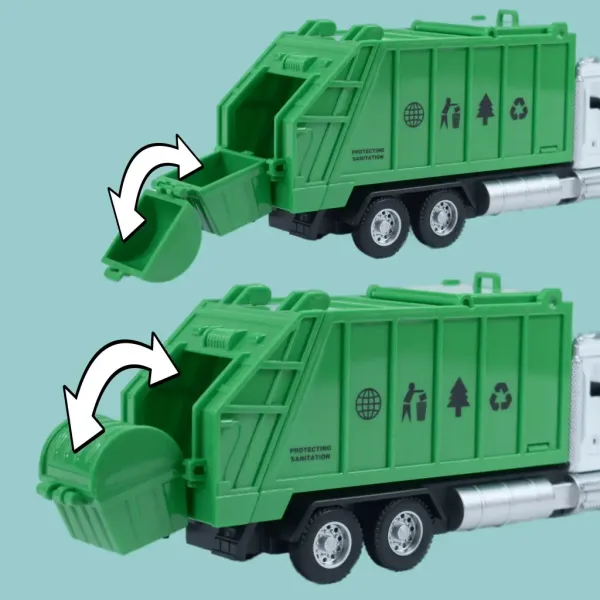 Heavy Duty Truck: Kovový model nákladného auta na zber odpadu s otvárateľnými dverami 1/36 obrázok 6