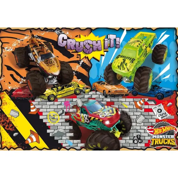Hot Wheels Monster trucks 2 x 60-dielne maxi podlahové puzzle 50x35 cm - Lisciani obrázok 2