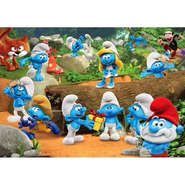 Hupikék trpaslíci lesná zábava 104ks supercolor puzzle - Clementoni obrázok 2
